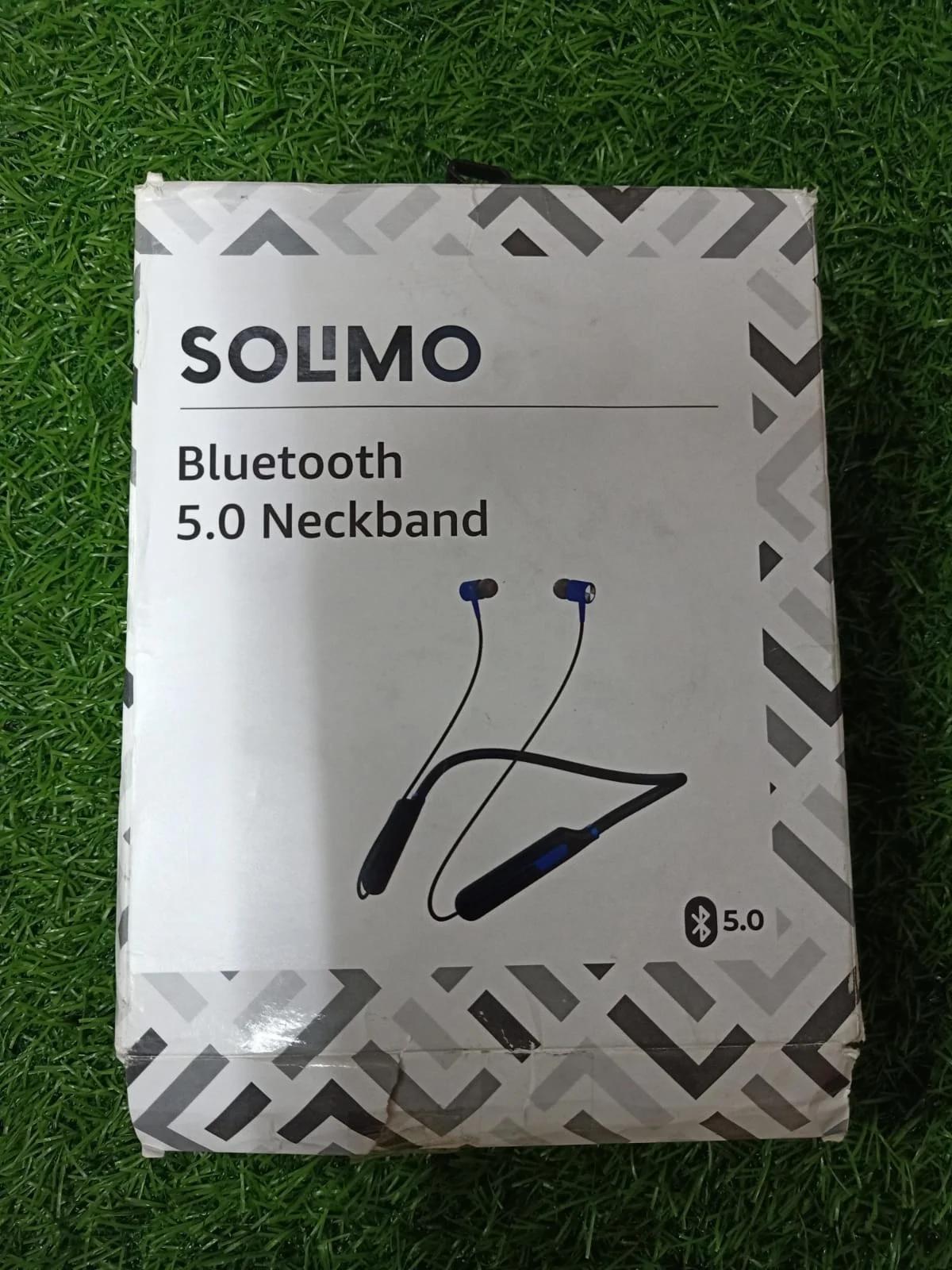 Solimo Wireless 5.0 Bluetooth Neckband Earphones Blue Black, photo 3
