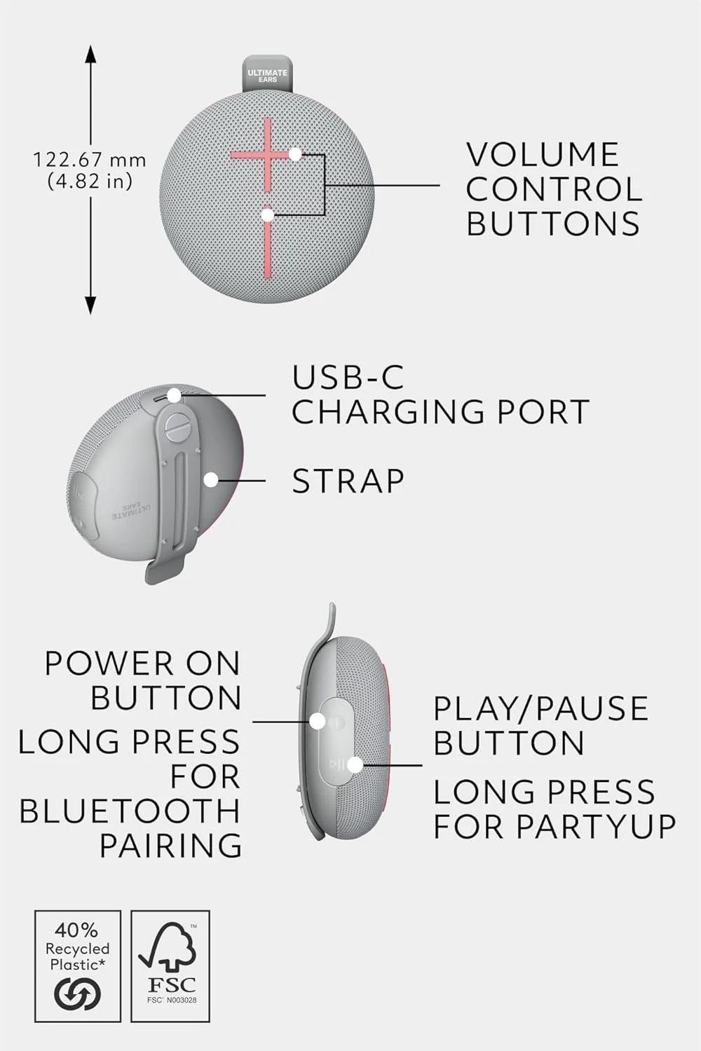 Ultimate Ears MINIROLL Portable Bluetooth Speaker, photo 4