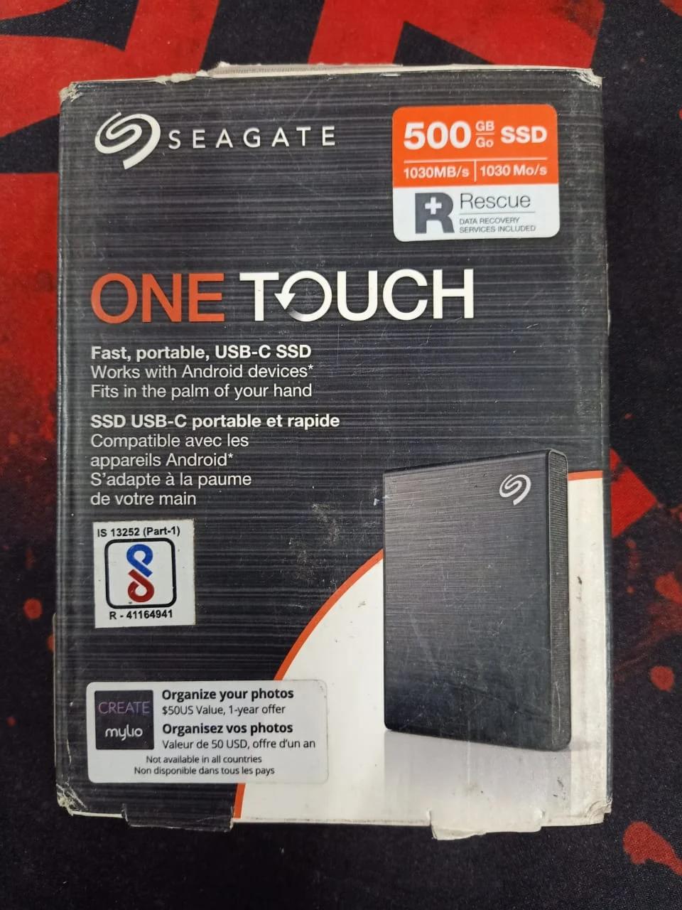 Seagate One Touch 500GB External SSD Black, photo 2