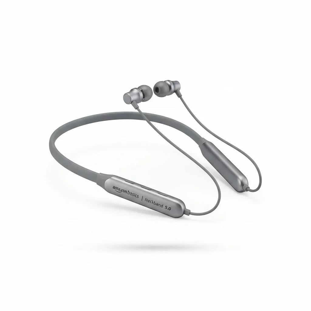 Amazon Basics Bluetooth 5.0 Neckband Grey