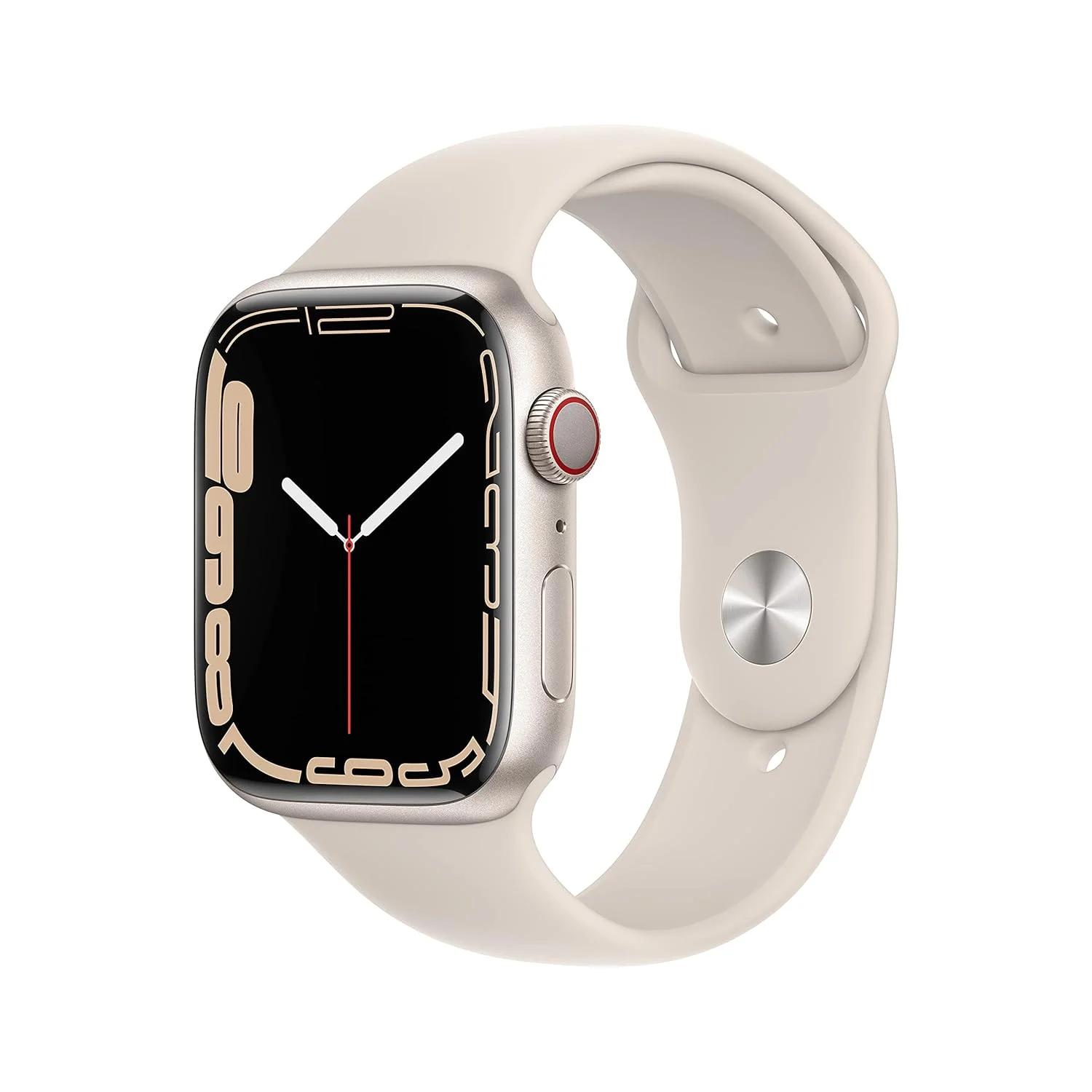 Apple Watch Series 7 [GPS 45mm] Smart Watch w/ Starlight Aluminum Case with Starlight Sport Band