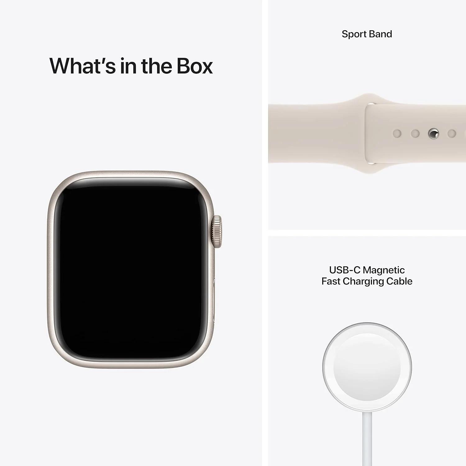 Apple Watch Series 7 [GPS 45mm] Smart Watch w/ Starlight Aluminum Case with Starlight Sport Band, photo 4