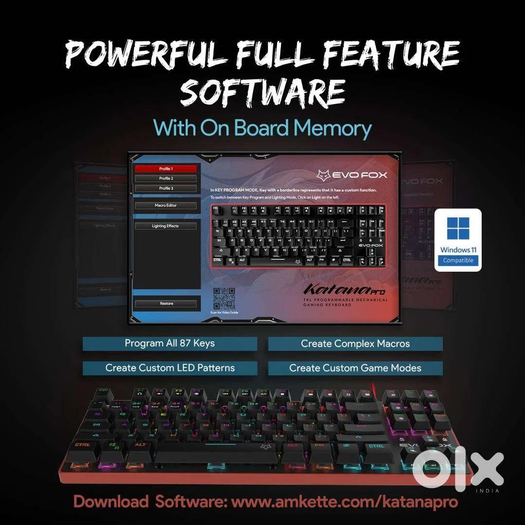 Evofox Katana Pro Mechanical Wired USB TKL Keyboard, photo 3