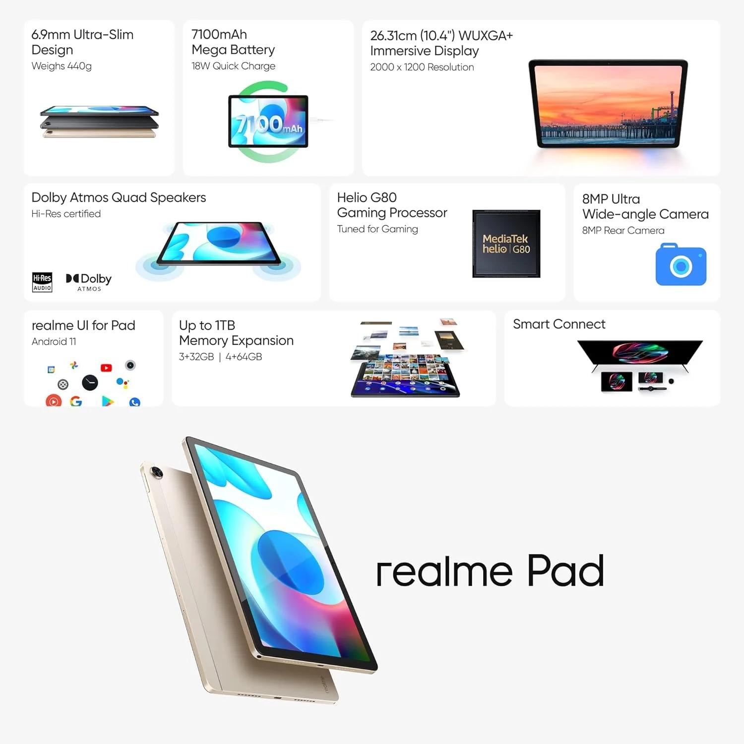 realme Pad WiFi+4G Tablet 3GB RAM 32GB ROM, photo 4