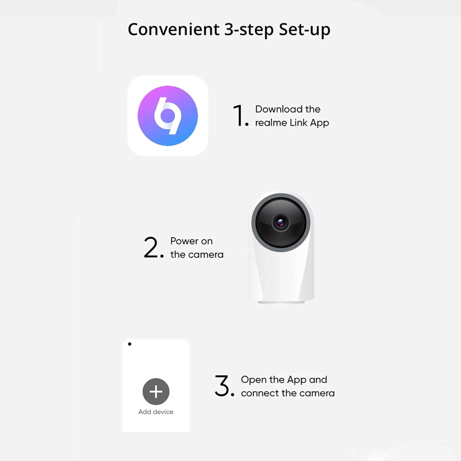 realme 360 Deg 1080p Full HD WiFi Smart Security Camera (White) RMH2001, photo 4