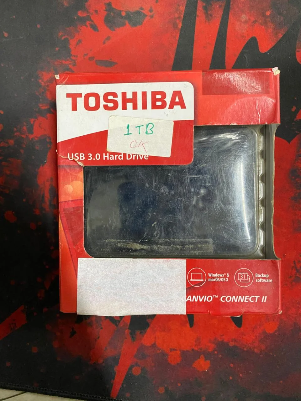 Toshiba Canvio Connect II 1TB Portable Hard Drive in use