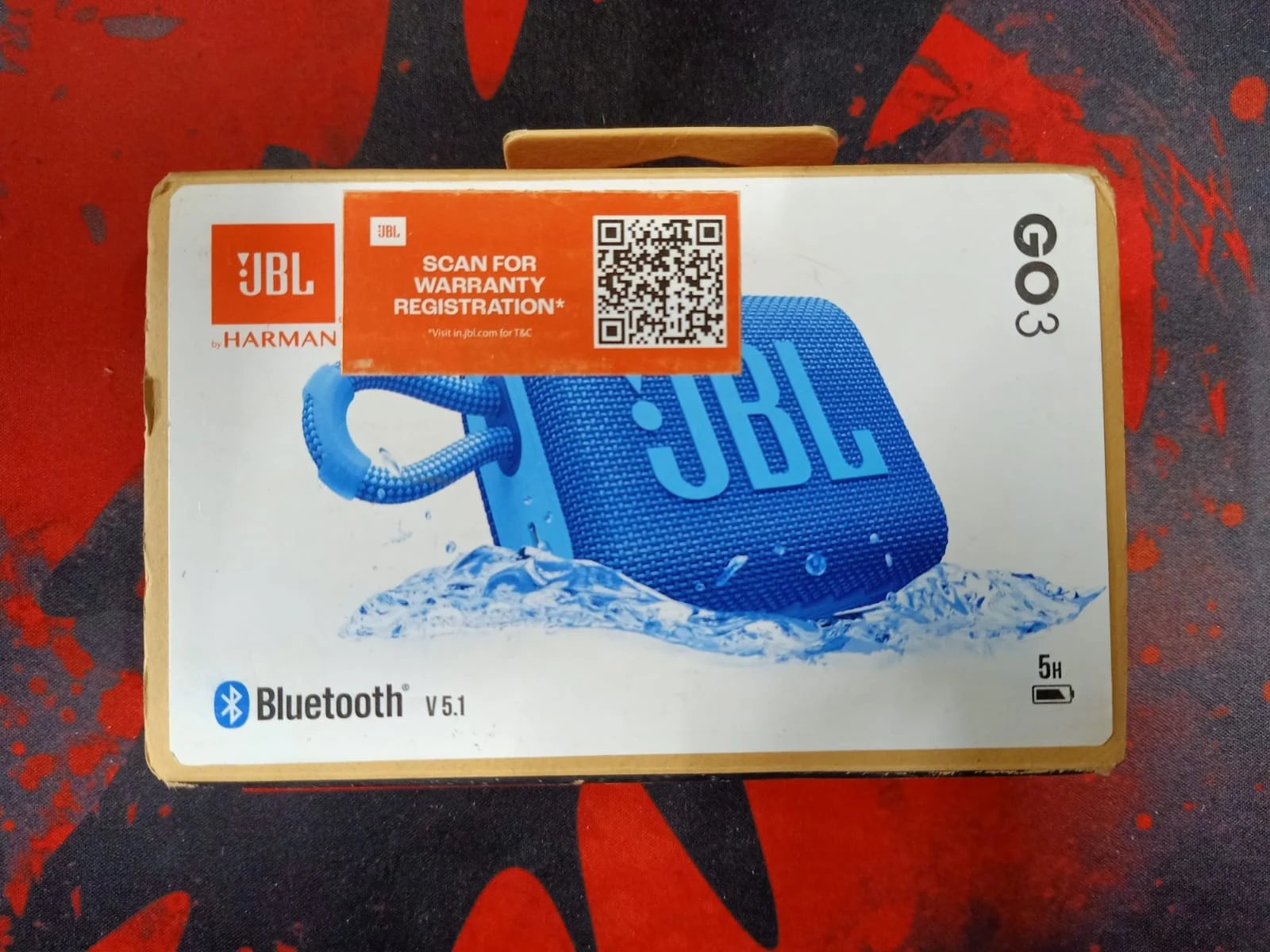 JBL Go 3 Eco Bluetooth Portable Speaker Blue in use