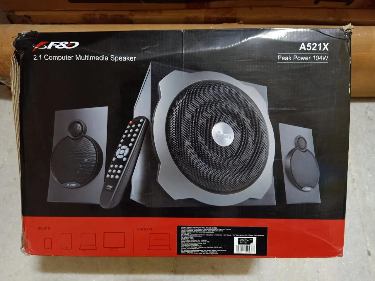 F&D A521X 2.1 Multimedia Speaker in use