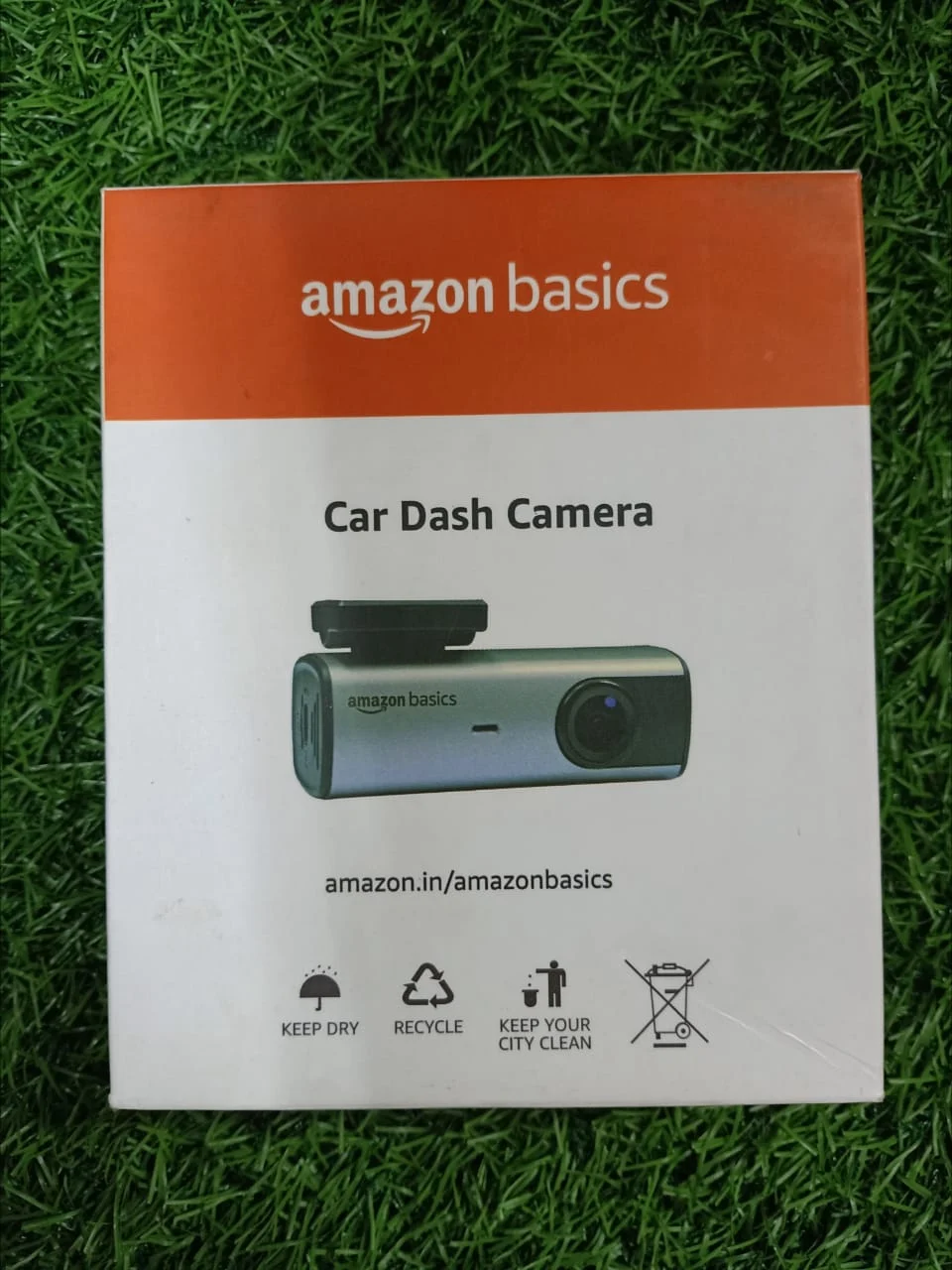 Amazon Basics 1080p Dash Camera with Dual Frequency GPS in use