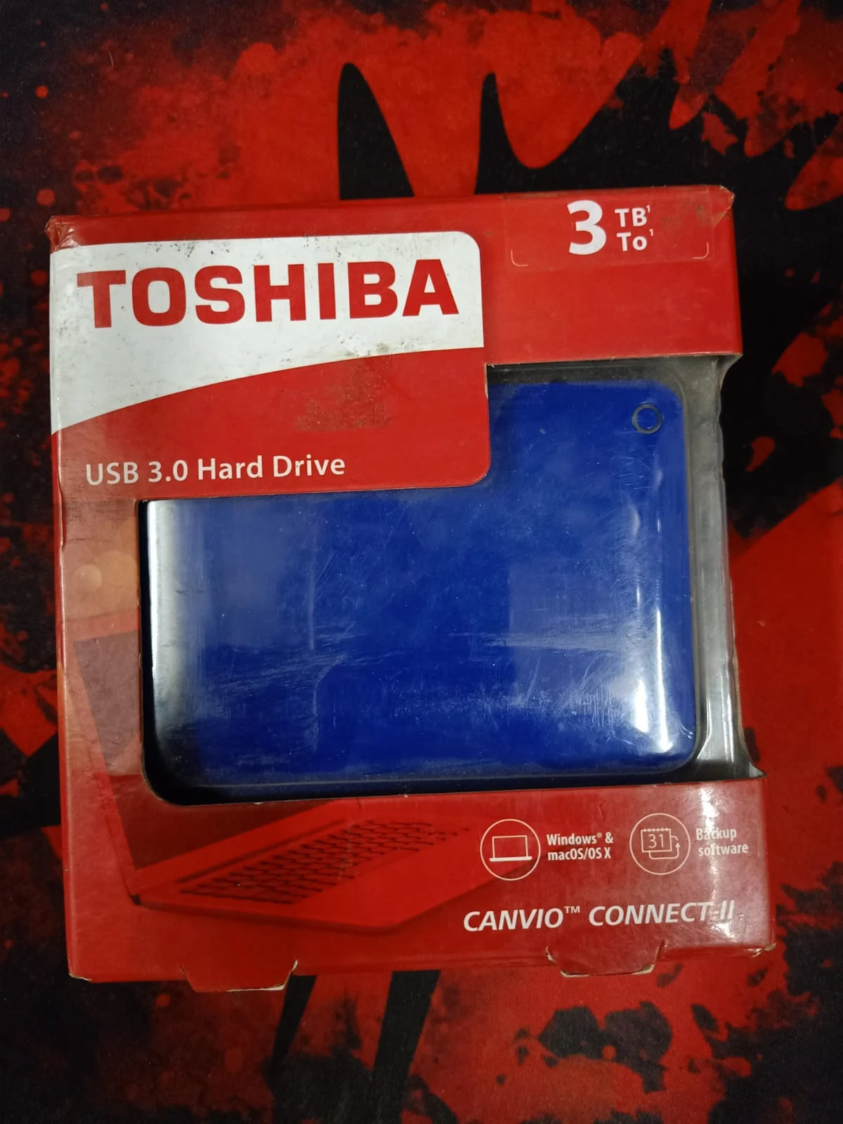 Toshiba Canvio Connect II 3TB USB 3.0 External Hard Drive in use