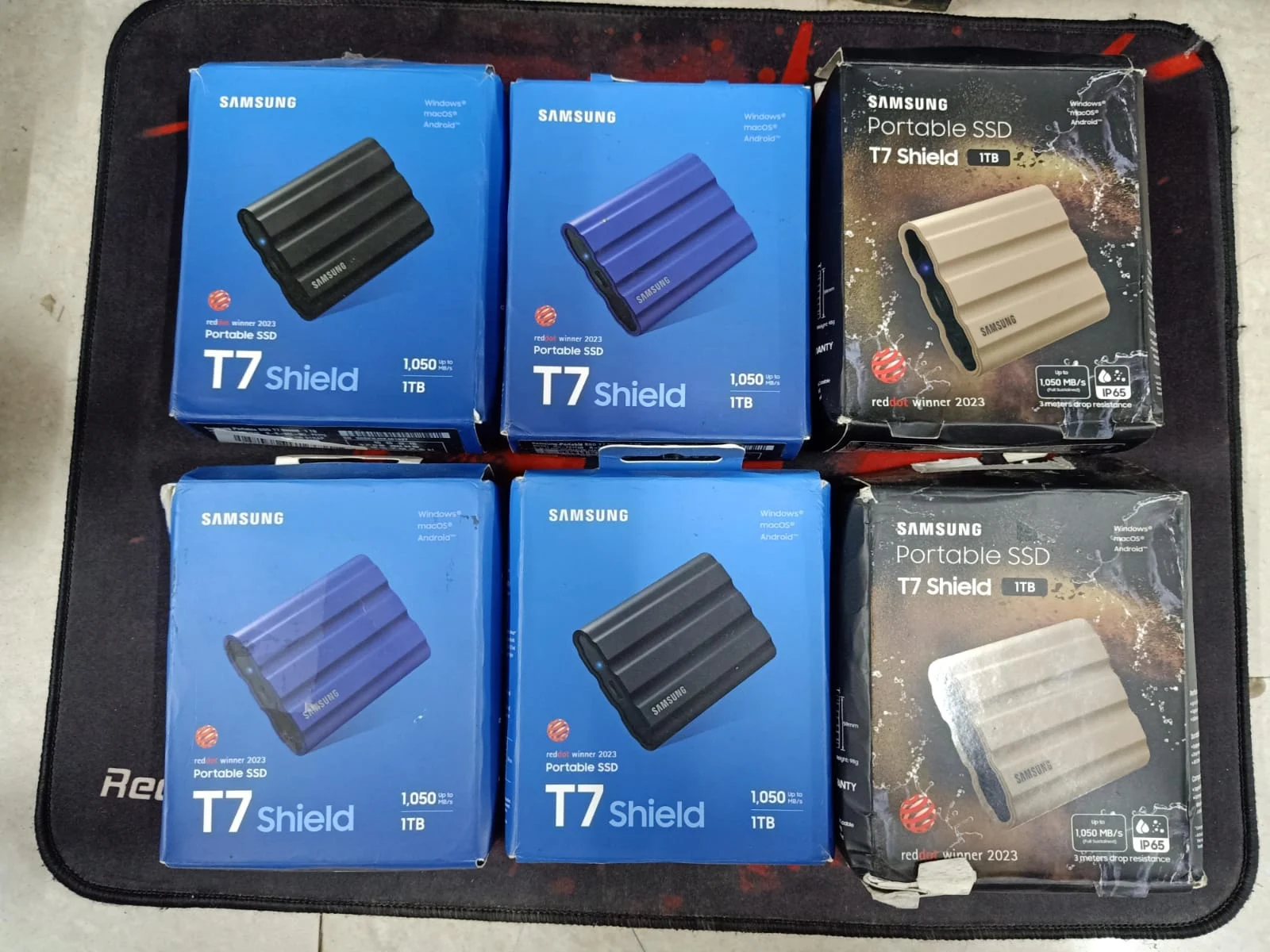 Samsung T7 Shield Portable SSD 1TB Black in use