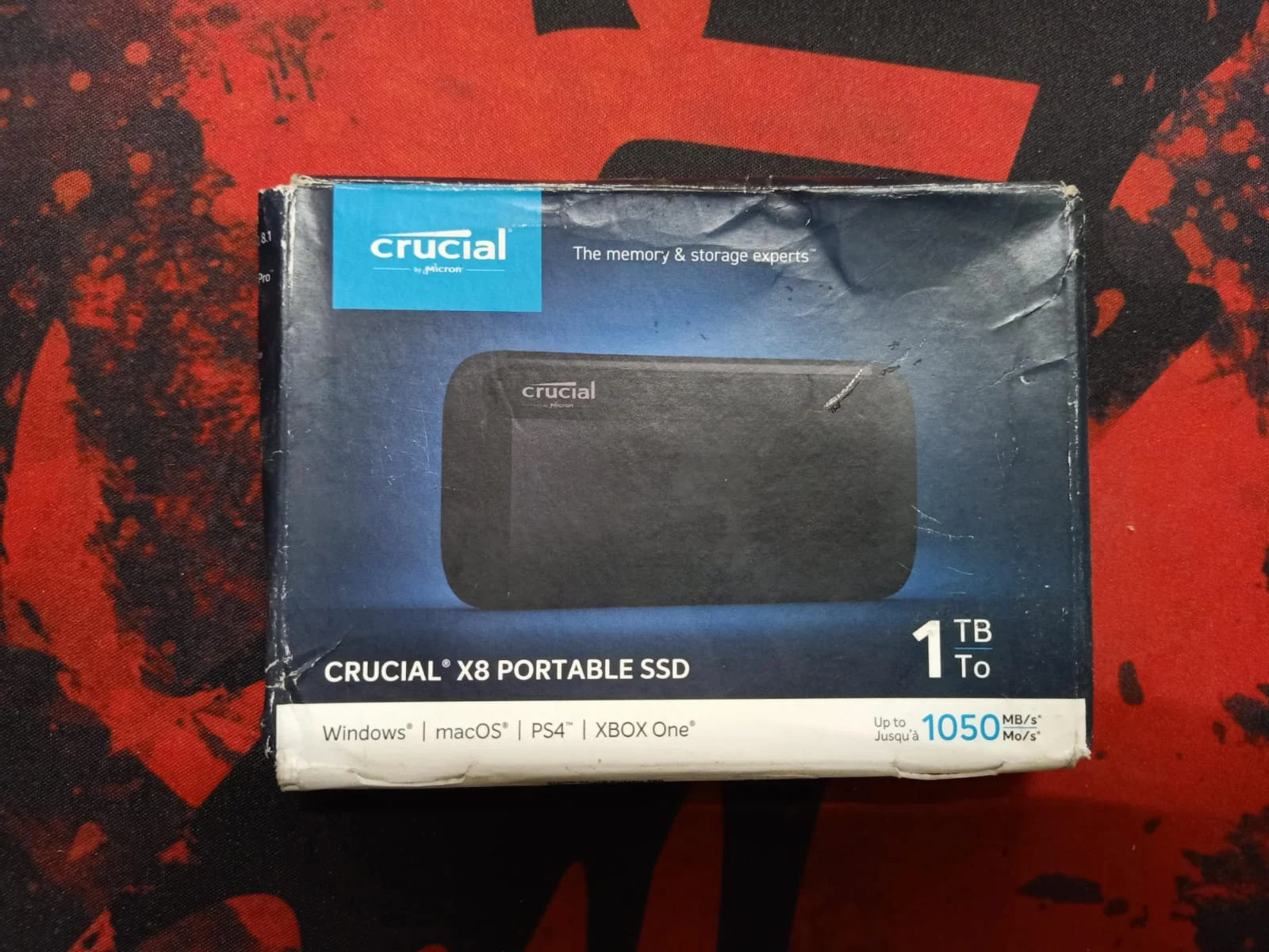 Crucial X8 1TB Portable SSD in use