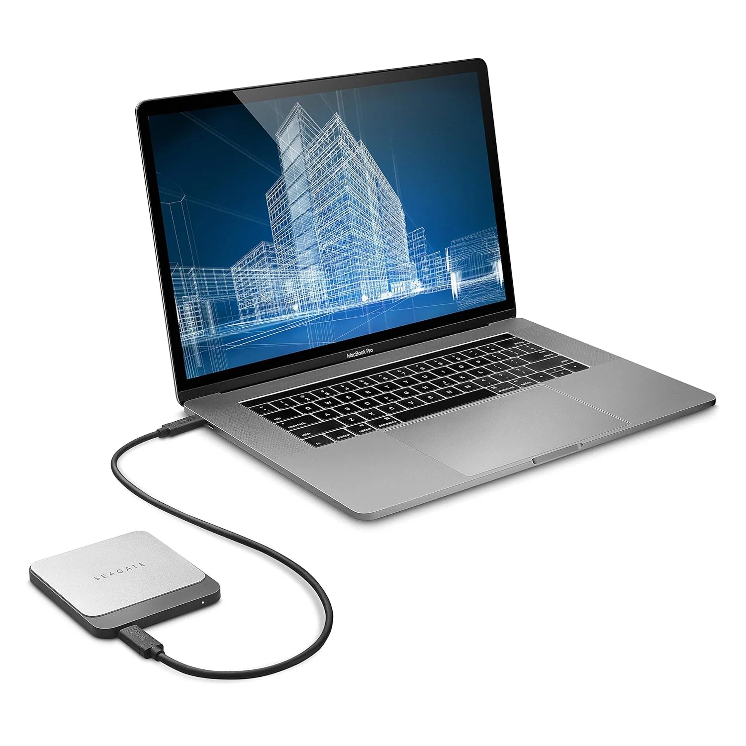 Seagate Fast SSD 500 GB USB-C External SSD in use