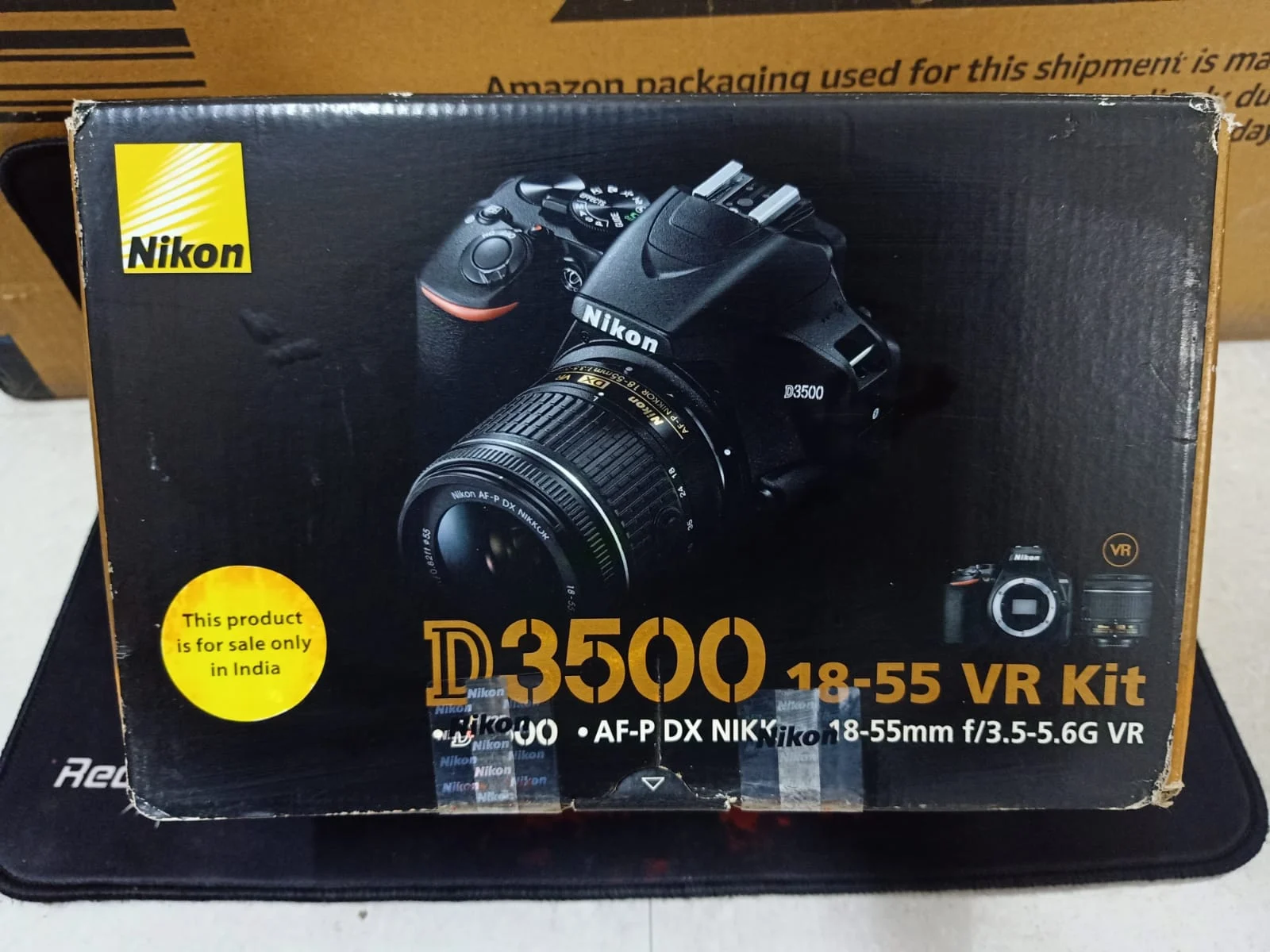 Nikon D3500 18-55MM F/3.5-5.6G VR DSLR Camera Black in use