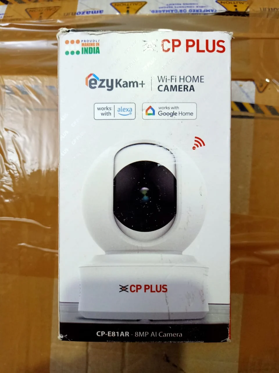 CP PLUS CP-E81AR 8MP AI Wi-Fi CCTV Camera in use