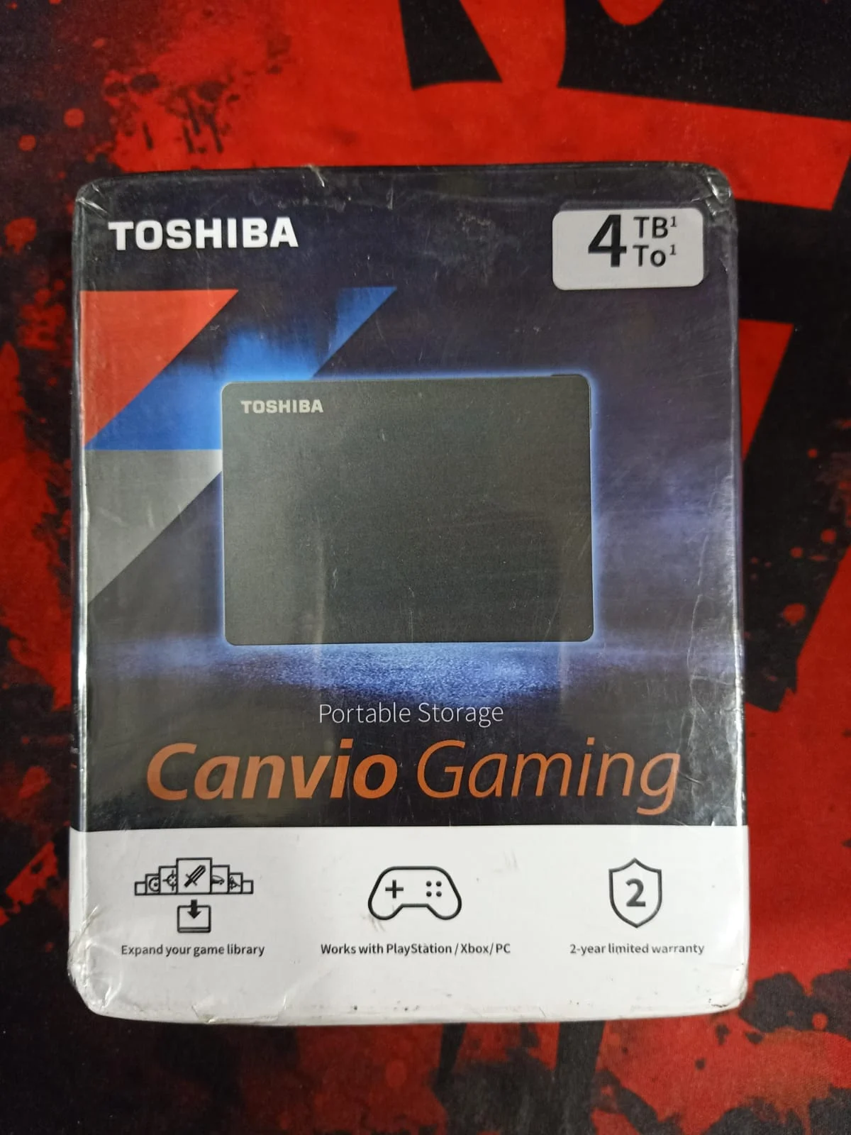 Toshiba Canvio Gaming 4TB Portable External Hard Drive in use