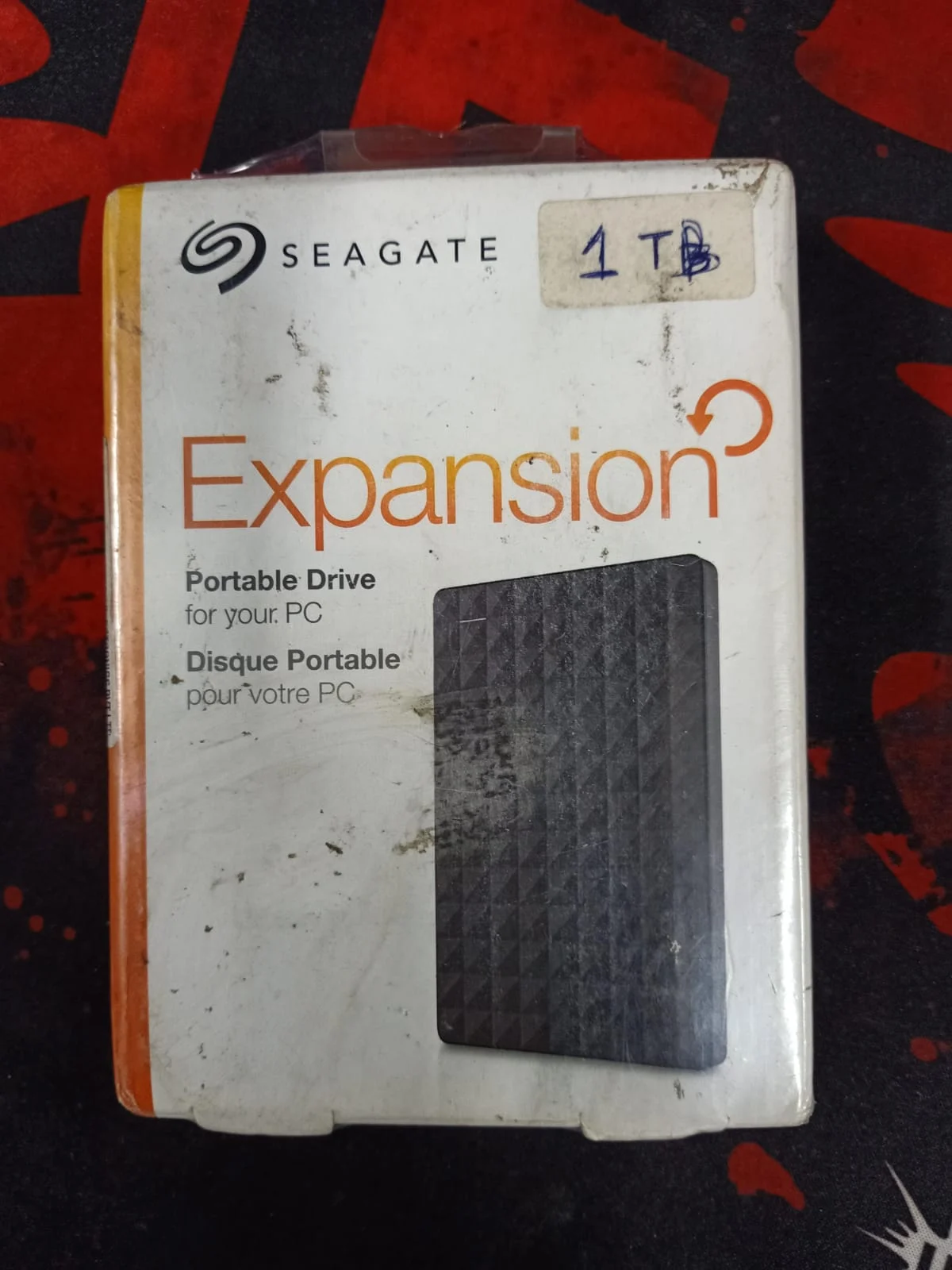 Seagate Expansion 1TB Portable External Hard Drive in use
