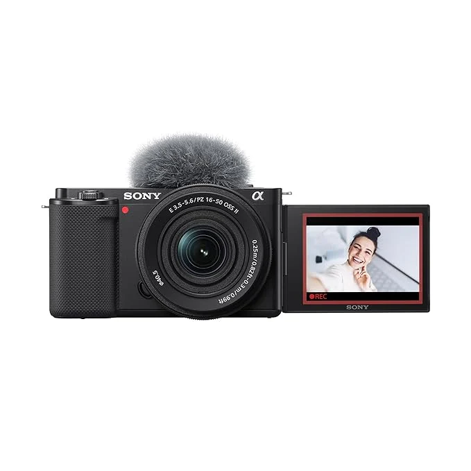 Sony Alpha ZV-E10K with Upgraded SELP1650 (Ver 2) Power Zoom Lens - Black in use