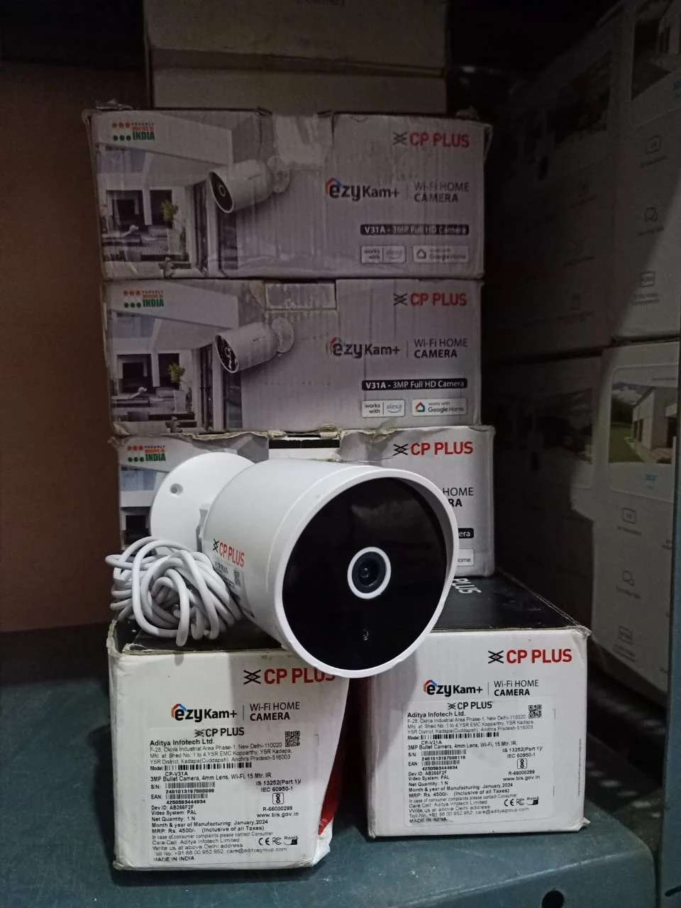 CP PLUS 3MP Bullet Wireless Outdoor Security Camera in use