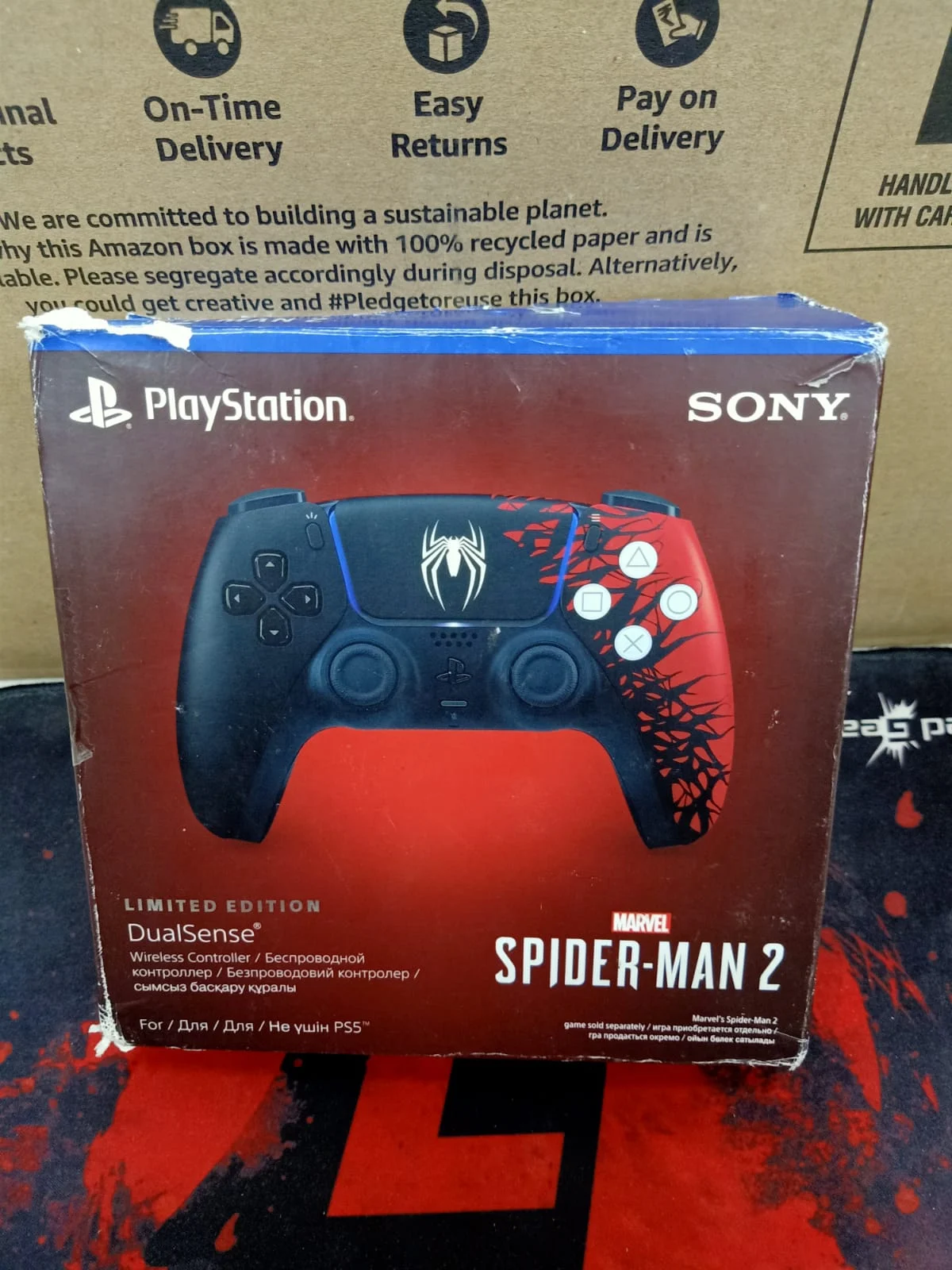 Sony DualSense Wireless Controller - Marvel s Spider-Man 2 Limited Edition in use