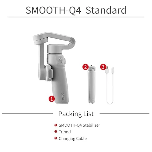 Zhiyun Smooth-Q4 3-Axis Gimbal Stabilizer for Smartphone White in use