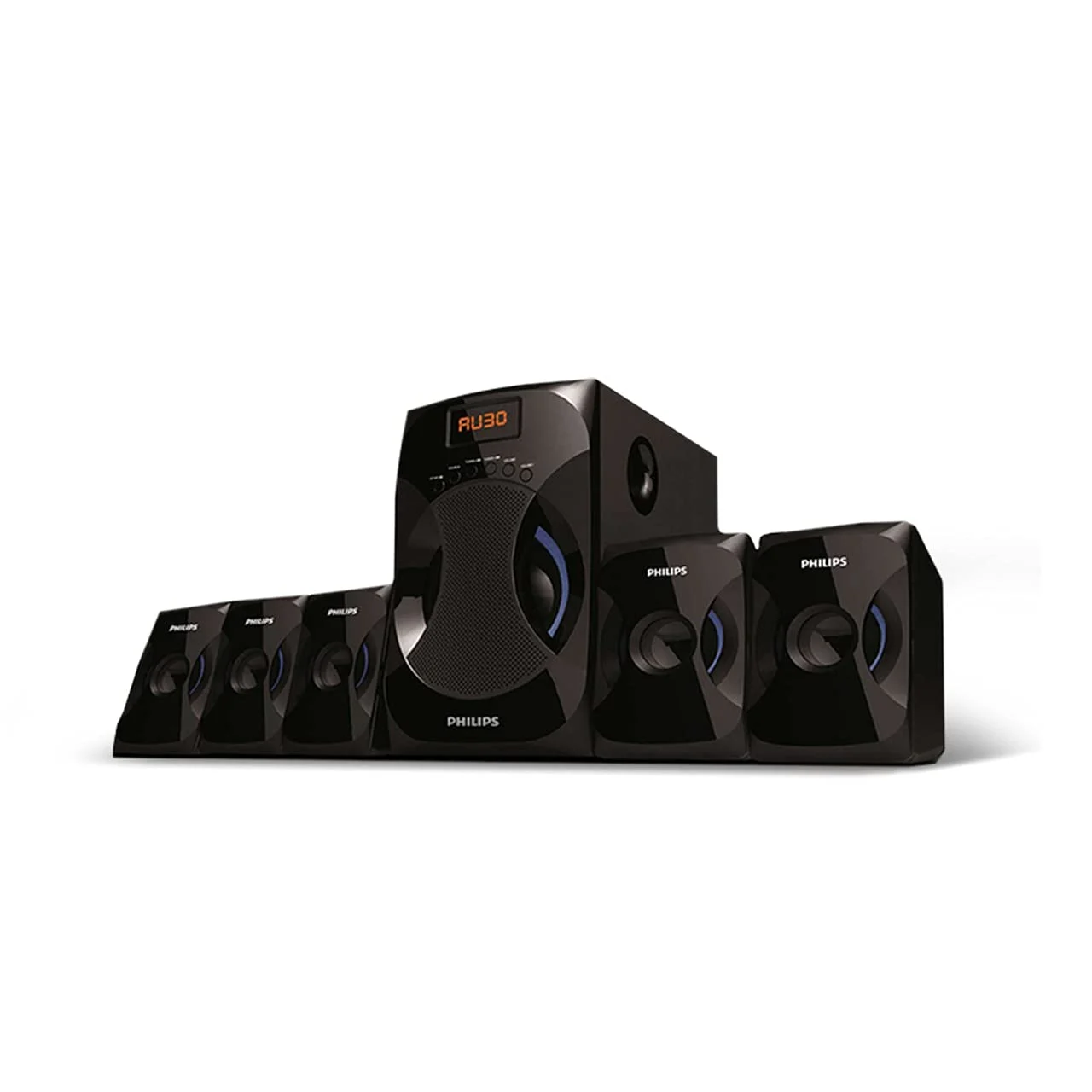 Philips Audio SPA4040B/94 5.1 Channel Multimedia Speakers in use