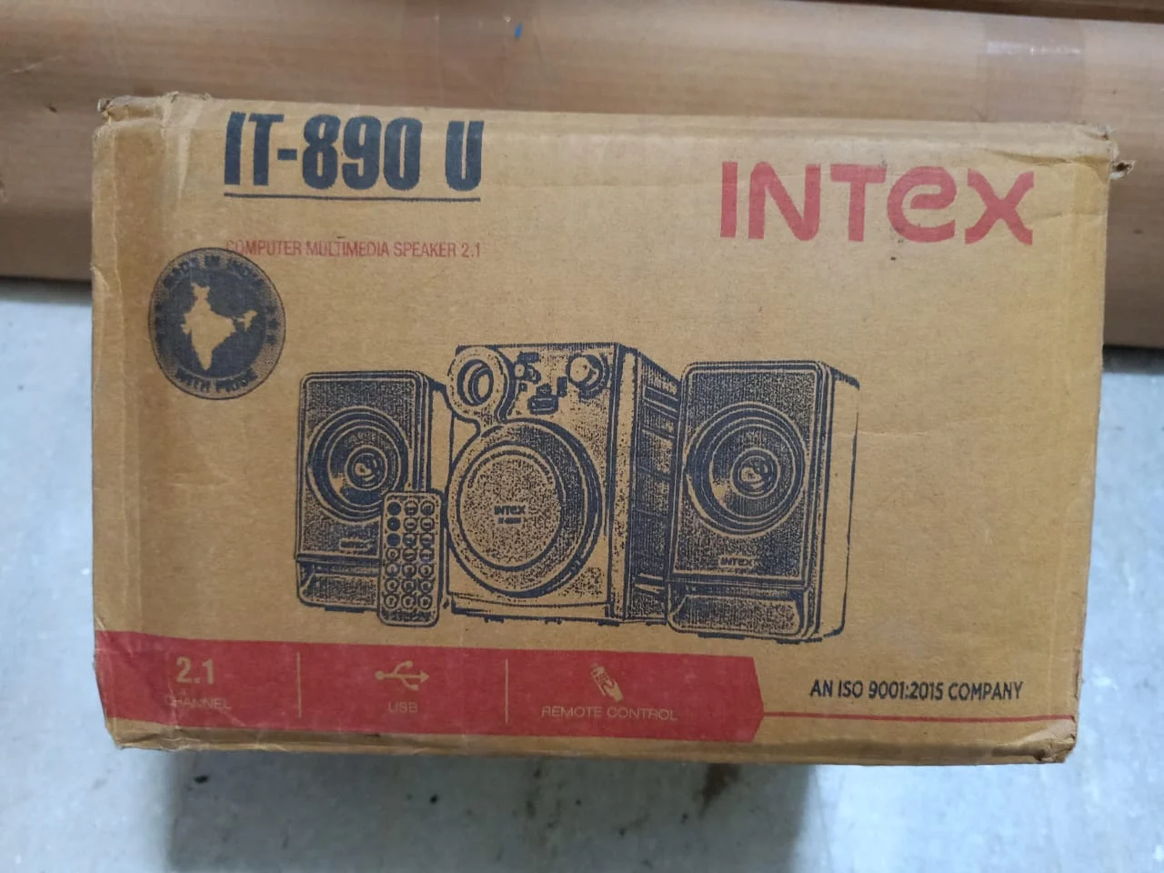 Intex IT890U 2.1 Channel Multimedia Speakers in use