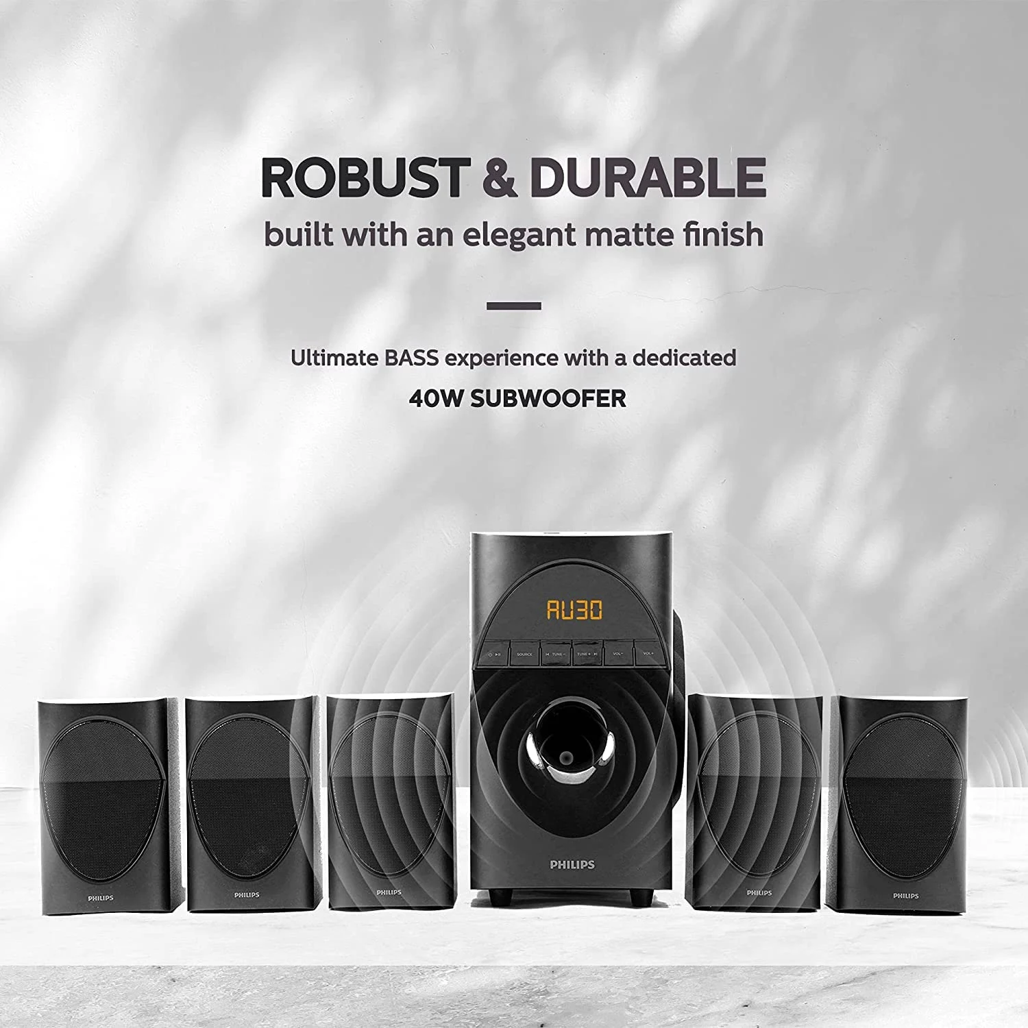 Philips in-SPA 5190B/94 5.1 Channel 90W Multimedia Speaker System in use