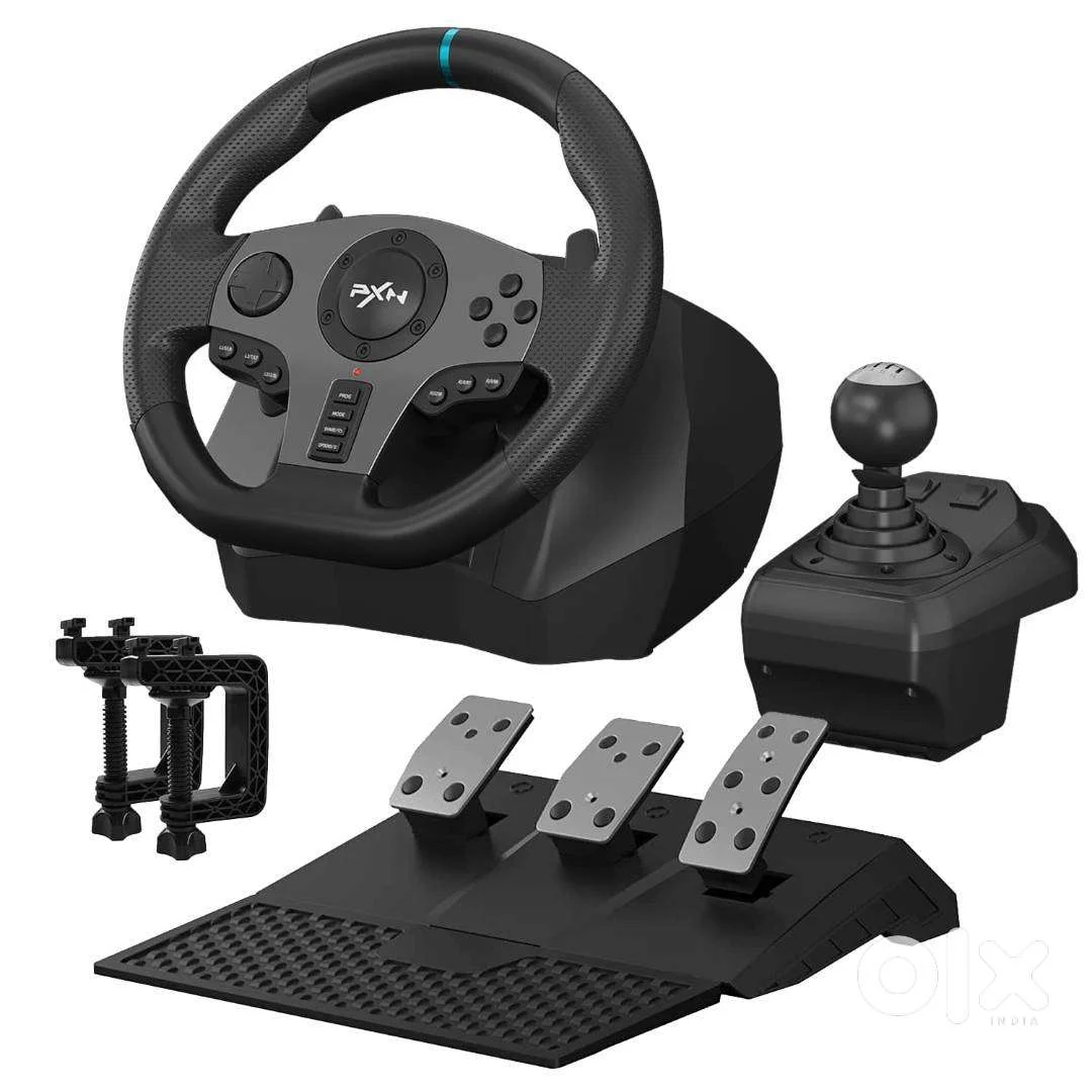 PXN V9 Racing Steering Wheel with Pedals & Shifter in use