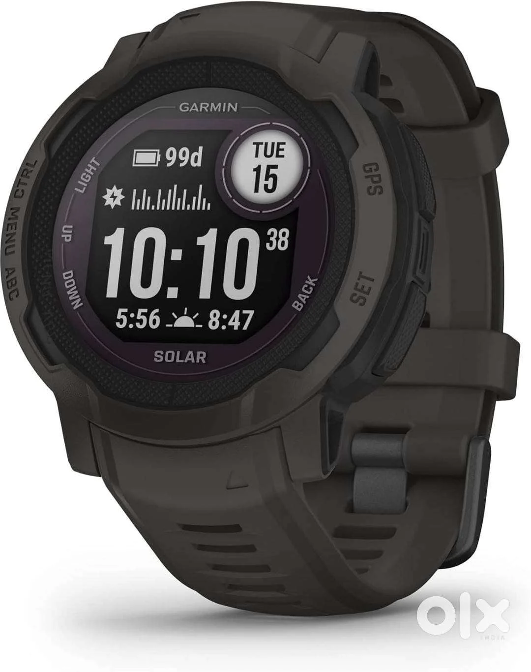 Garmin Instinct 2 Solar Rugged GPS Smartwatch Graphite in use