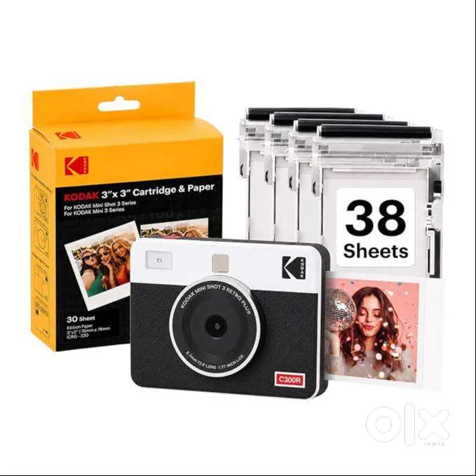 KODAK Mini Shot 3 Retro 3x3 Instant Camera White in use